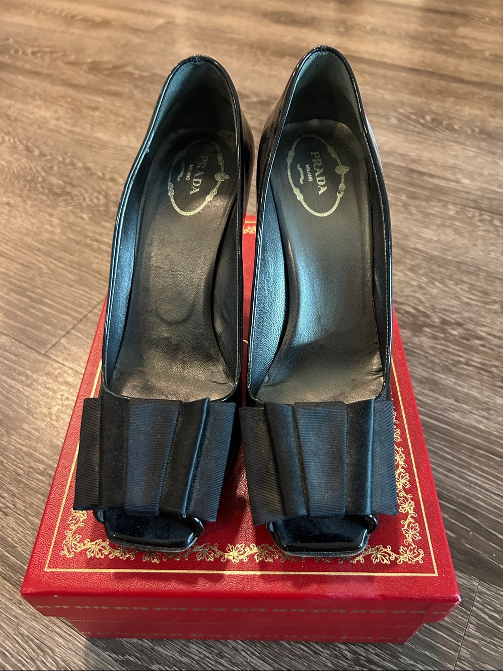 Prada Black Satin Bow Pumps - Women's Dress Heels